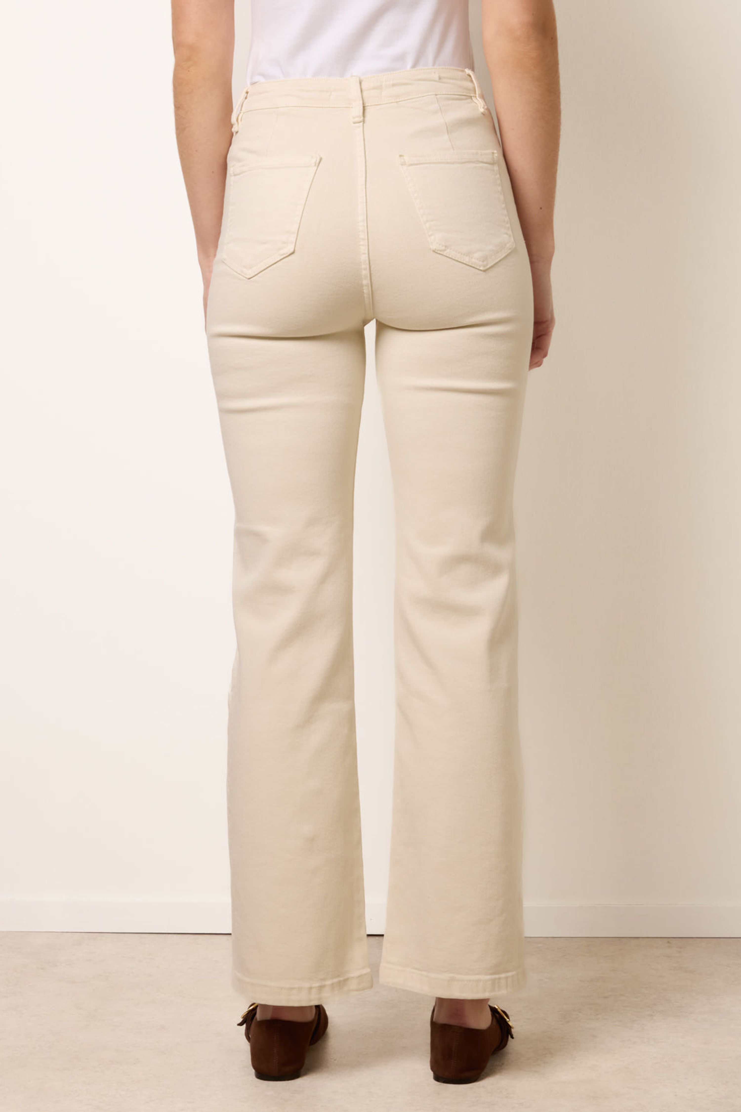 Blue Vanilla Off White Triple Button Front Jeans