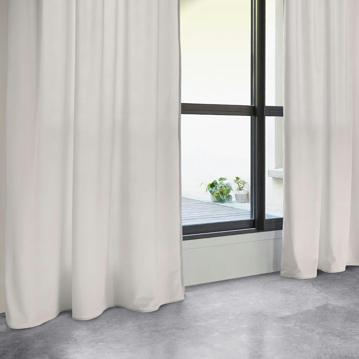 - Rideau uni esprit loft velours ivoire 260 x 140