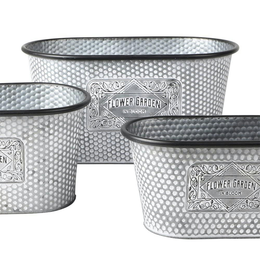 - Lot de 3 jardinières métal Bloom