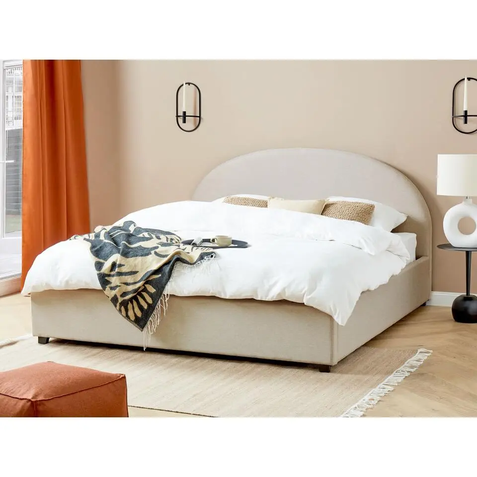 VAUCLUSE - Bed met opbergruimte - Lichtbeige - 180x200 cm - Polyester