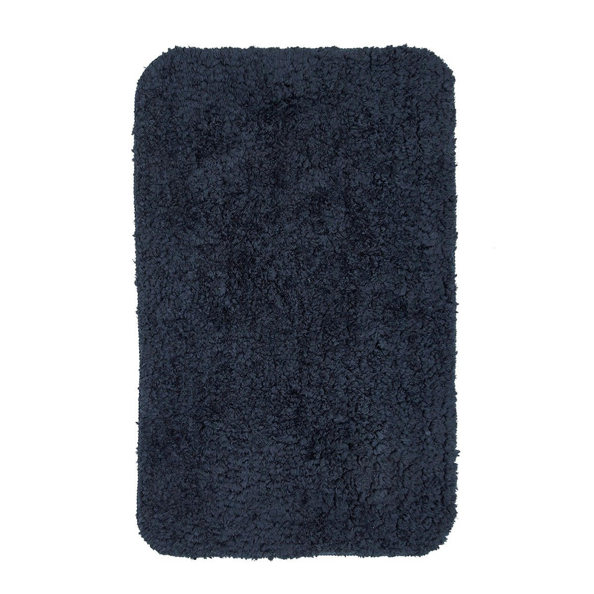 ESSENTIAL - Tapis de bain tufté uni en Polyester Bleu marine 50x80 cm