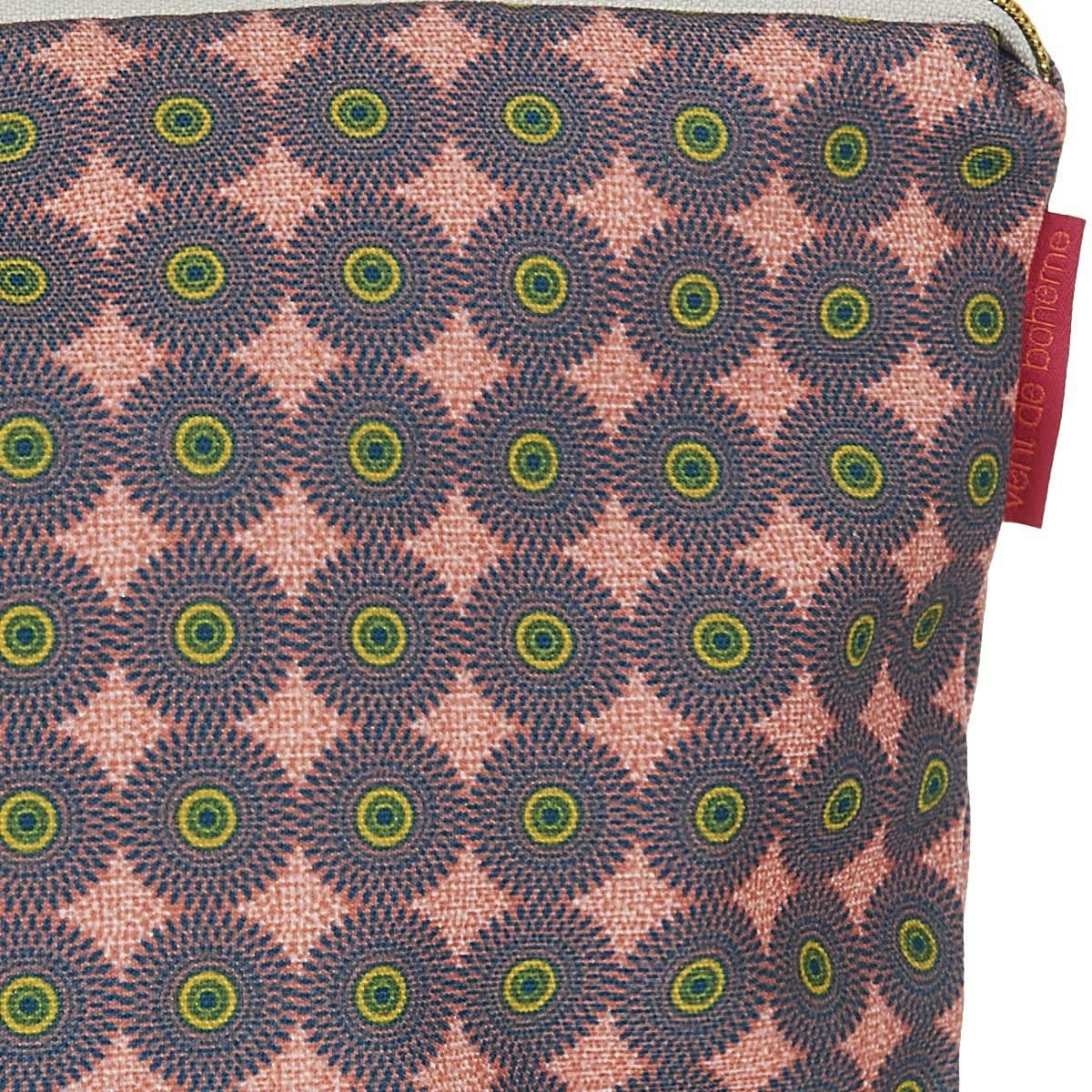 HANOÏ - Pochette en toile outdoor imprimé graphique rose 19x28cm