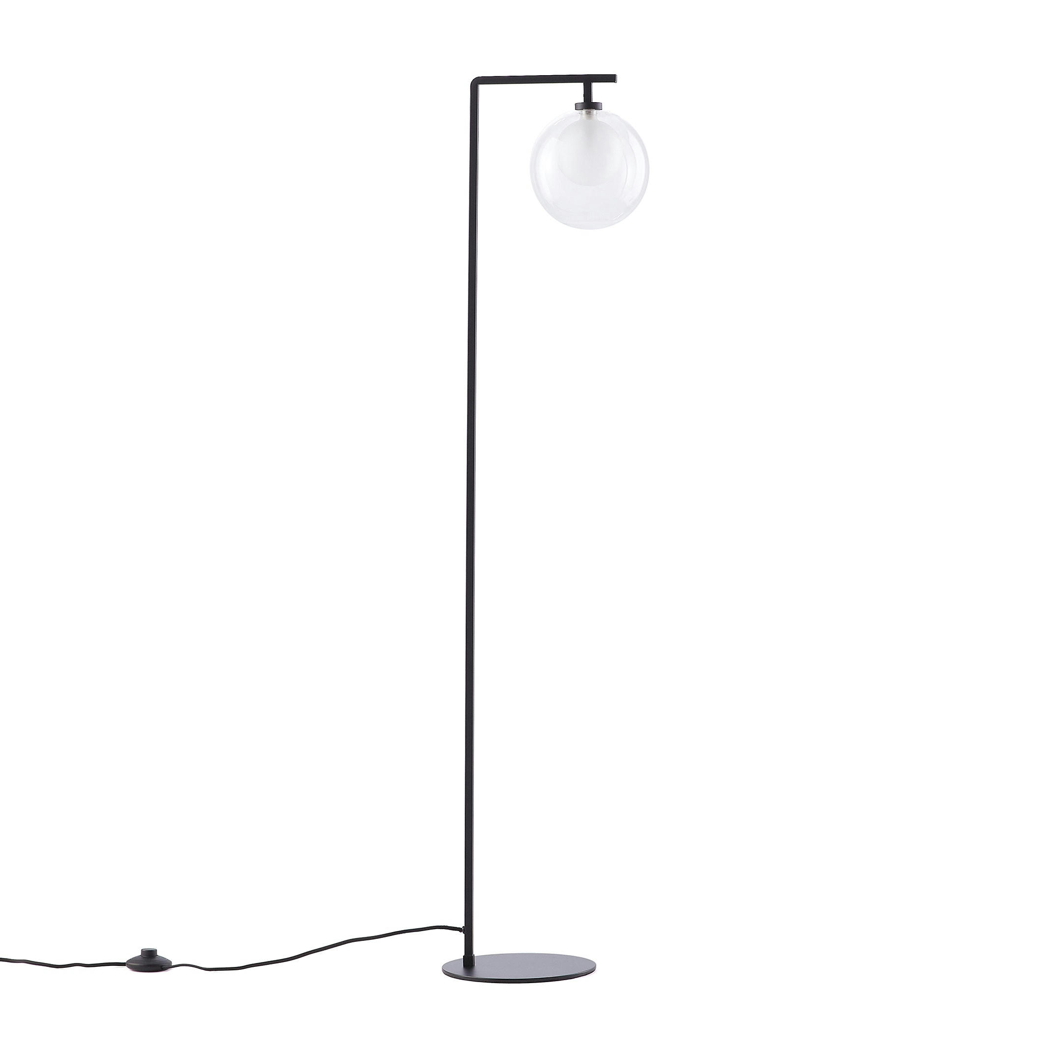 Lampadaire métal acier et verre, Arvin