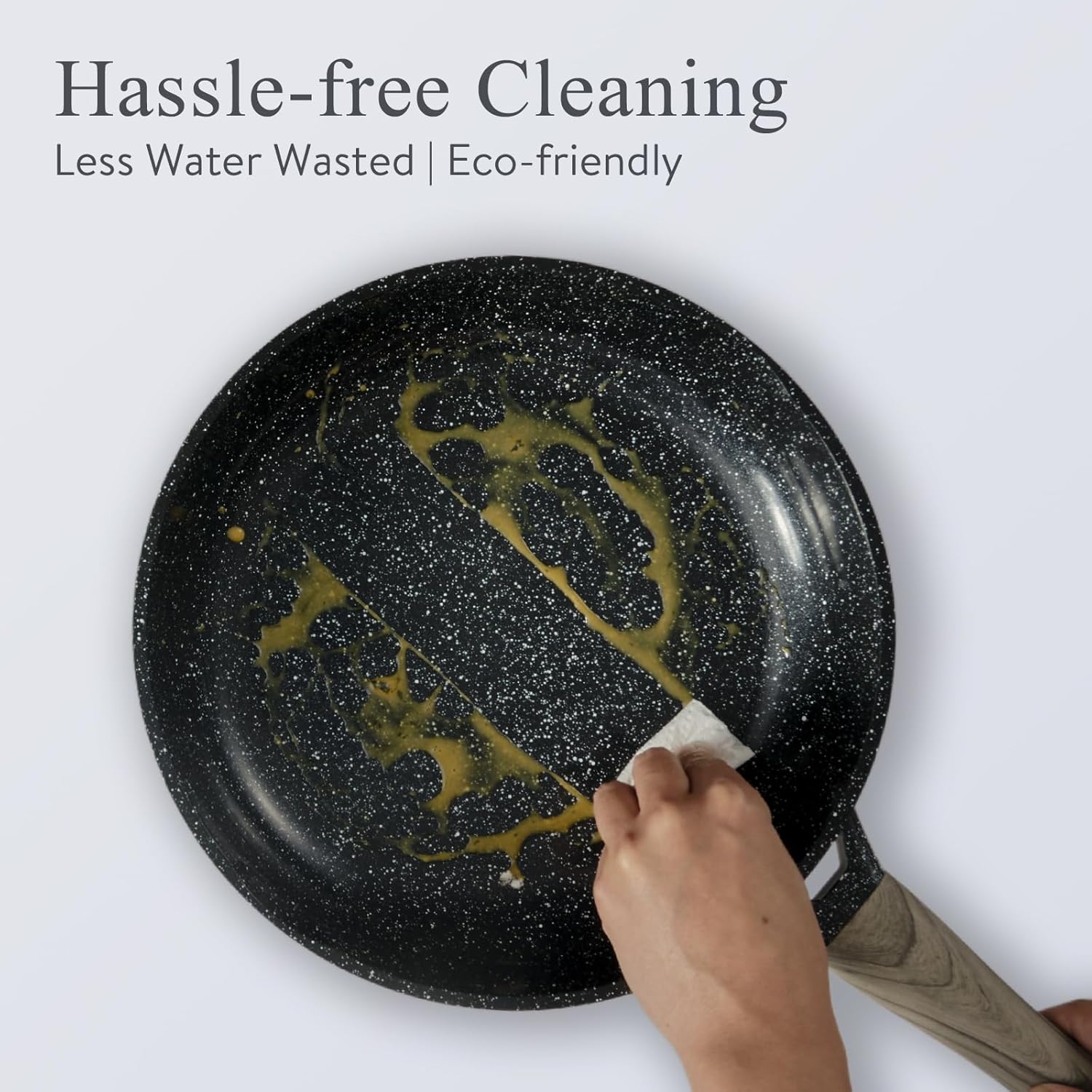 Ceramic Cookware Set 22 Piece Nonstick Pots and Pans Set Non Stick Kitchen Cooking Sets 8Frying Pans with Lid,Black Granite Non-Toxic Induction Kitchen Cookware w/Glass Lids PFOS/PFOA-Free