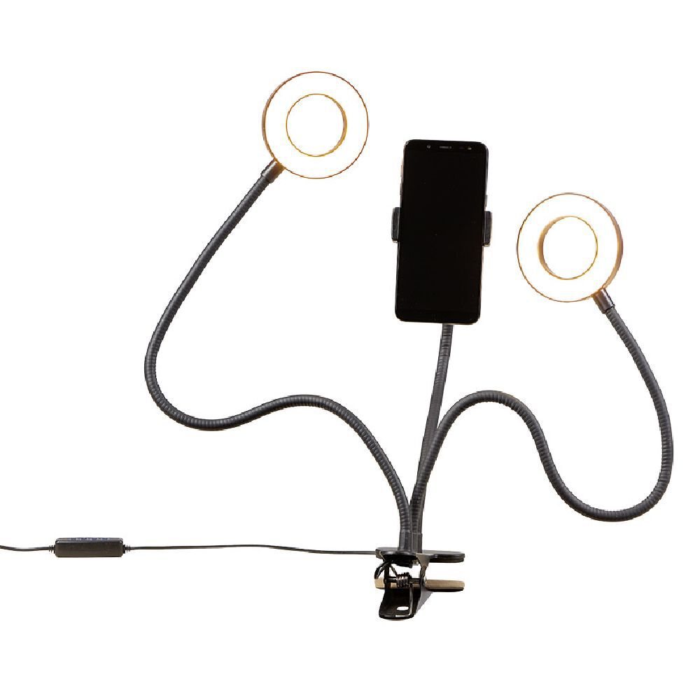 Anneau lumineux flexible à LED x2 avec support pour smartphone