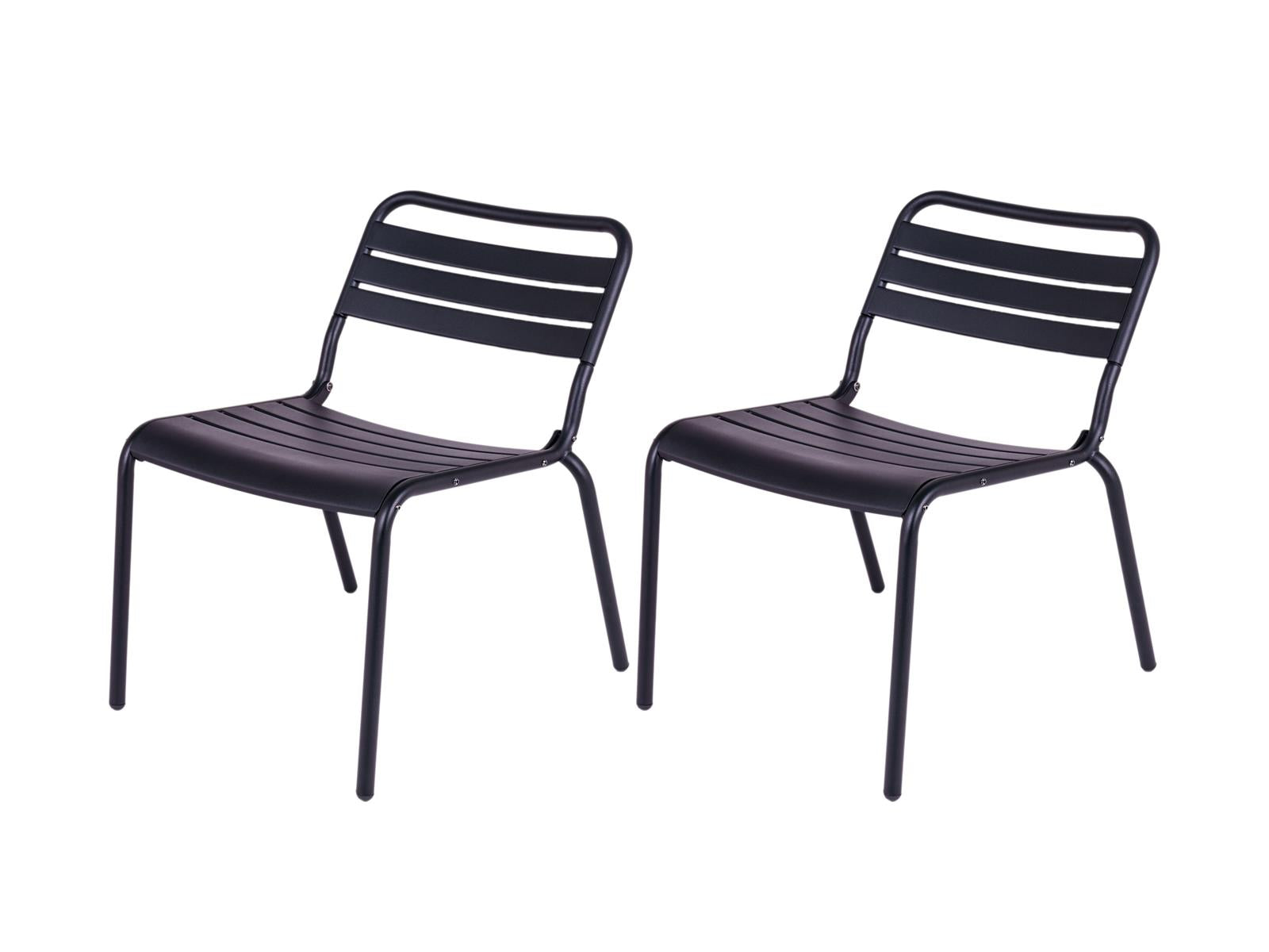 MaximaVida metalen loungestoel Max zwart - doos per 2 stuks