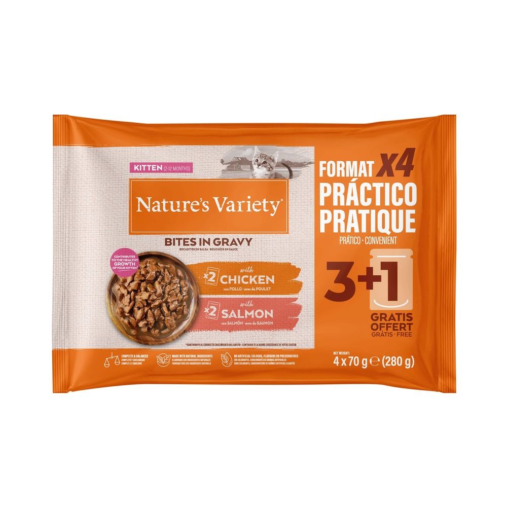 Nature's Variety Kitten Bites in Sauce Saver Pack 44 x 70g