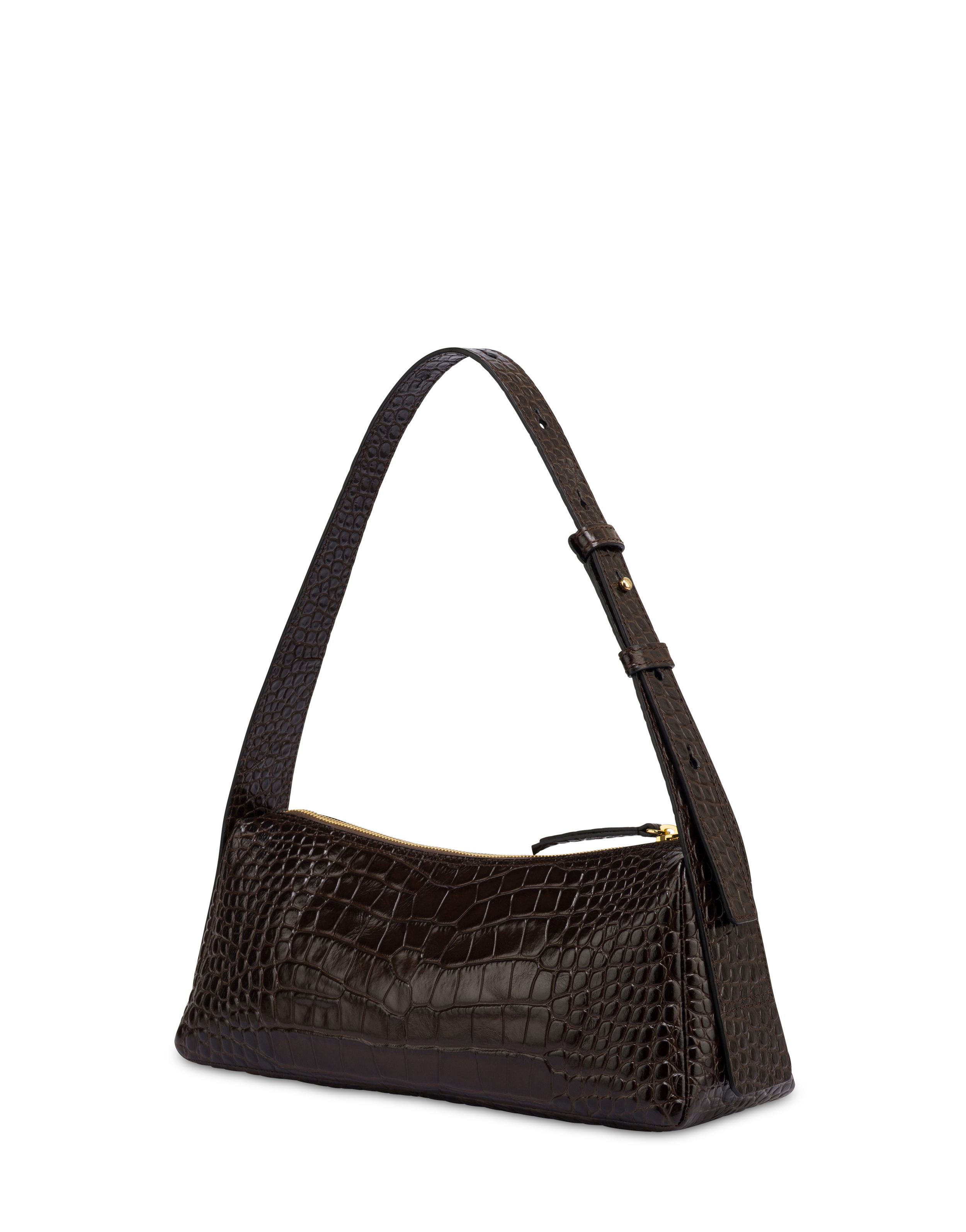 Borsa A Spalla Swing In Vitello Stampa Cocco T.moro