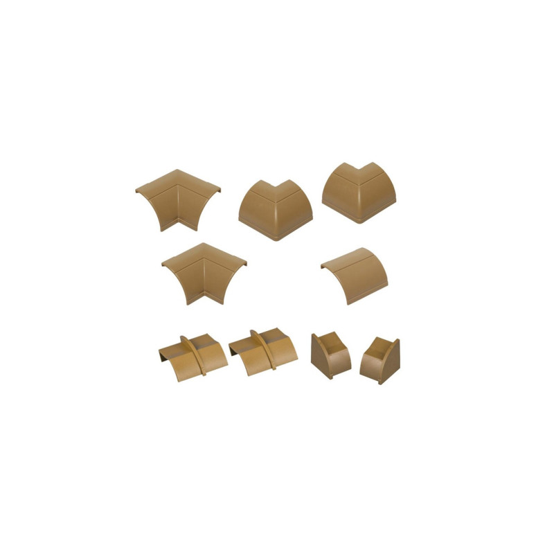 Kit d'accessoires pour goulotte en plastique marron 22 x 22 mm 9 pièces D-LINE