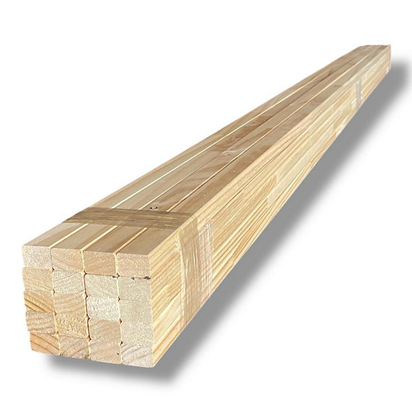 Lot de 10 lattes en pin brossé sans nœuds 60x19x2400 mm
