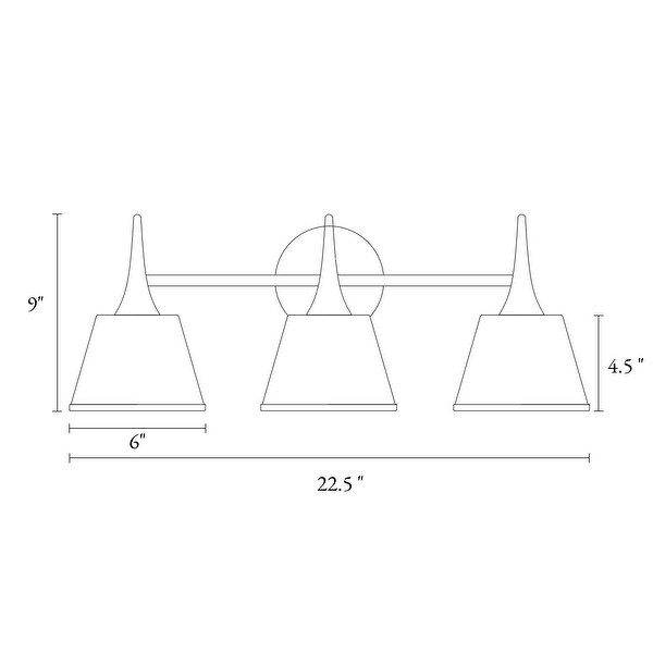 Nisa Modern Gold 3-Light Linear Bathroom Vanity Light Transitional Metal Wall Sconces - L 22.5"* W 7.9"* H 9"