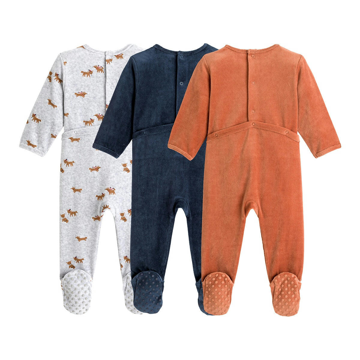 Lot de 3 pyjamas velours