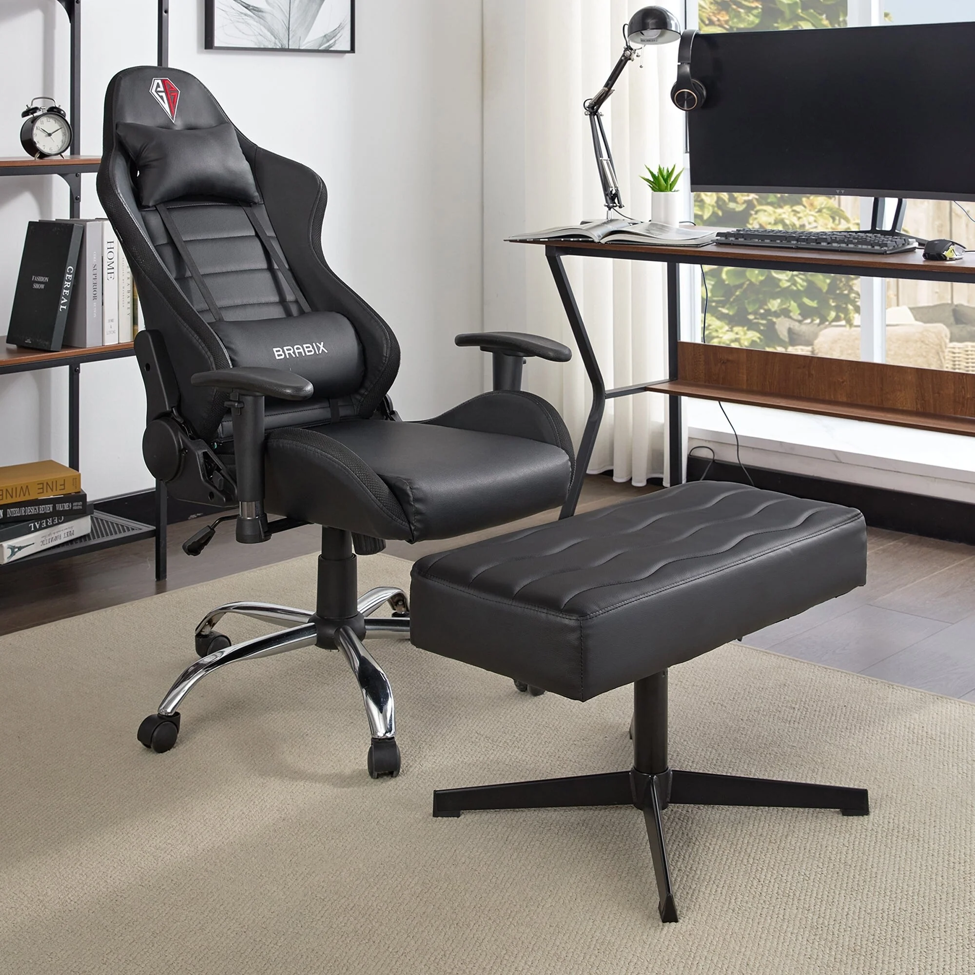 Javlergo Height Adjustable Footrest, Ergonomic Leg and Foot Rest, Ottoman Footstool Simple Meeting Chair for Gaming Home Office