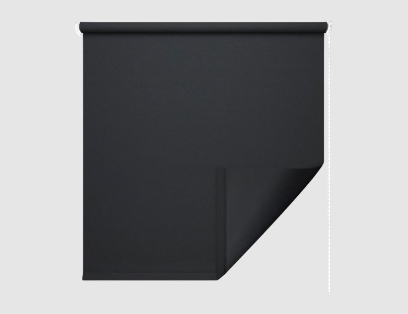 Kettenzugrollo Schwarz 72x180cm