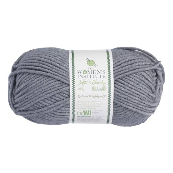 Women’s Institute Grey Soft and Chunky Yarn 100g
