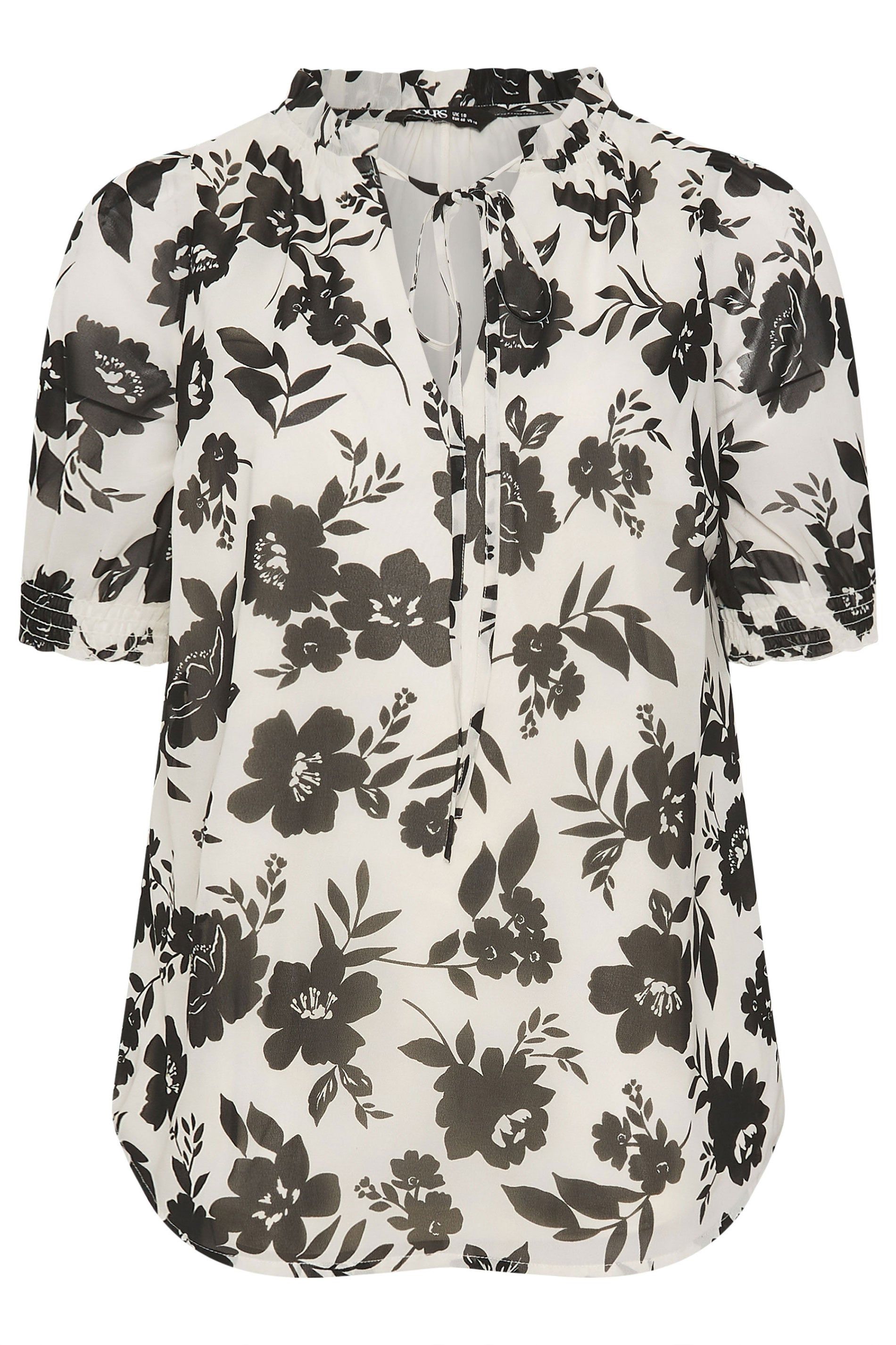 Yours Floral Frill Neck Blouse