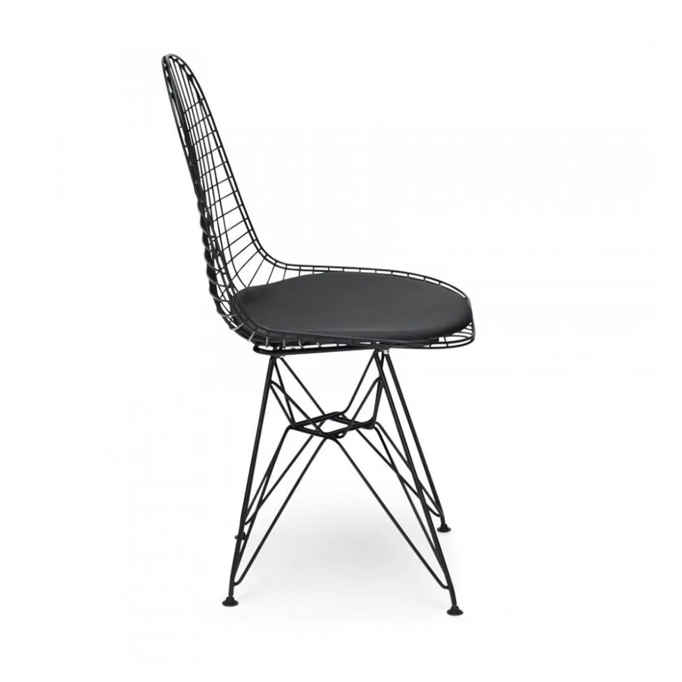Mesh Eiffel Chair in Black (set of 2)