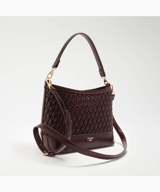 Delphina Burgundy - Woven Shoulder Bag