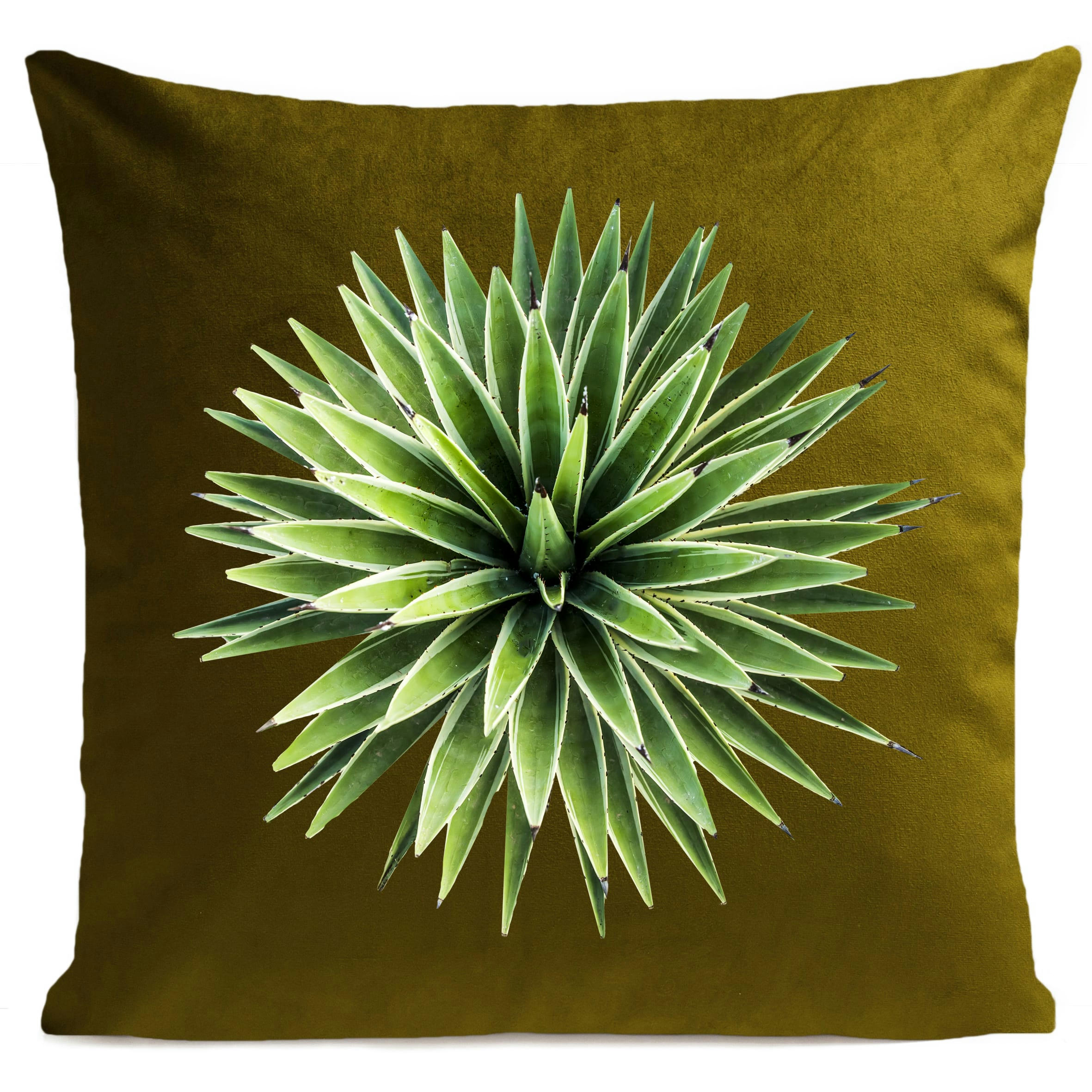 - Coussin tropical yucca suédine vert 40x40cm