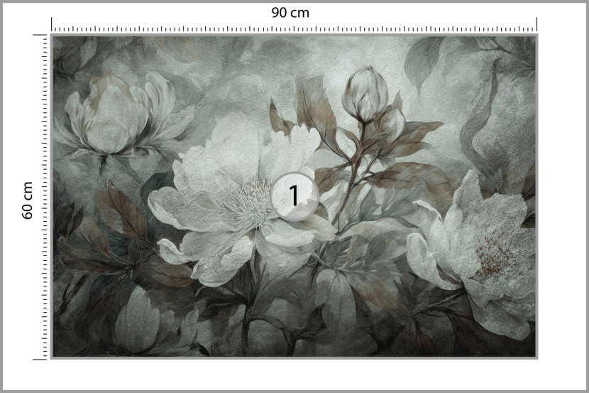 Fototapeta KWIATY Abstrakcja Beton Styl Vintage 90x60cm