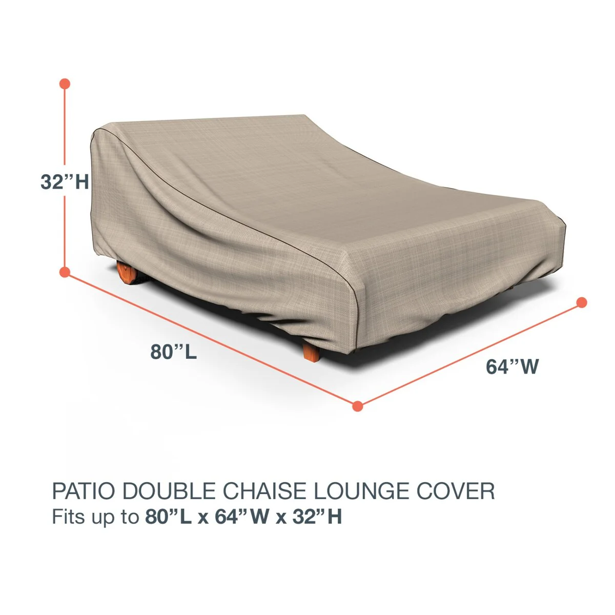 Budge StormBlock™ Mojave Black Ivory Patio Chaise Lounge Cover Multiple Sizes