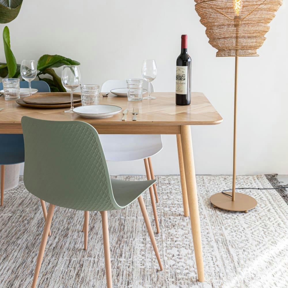 FABIO - Table à manger en bois 160x80cm bois clair