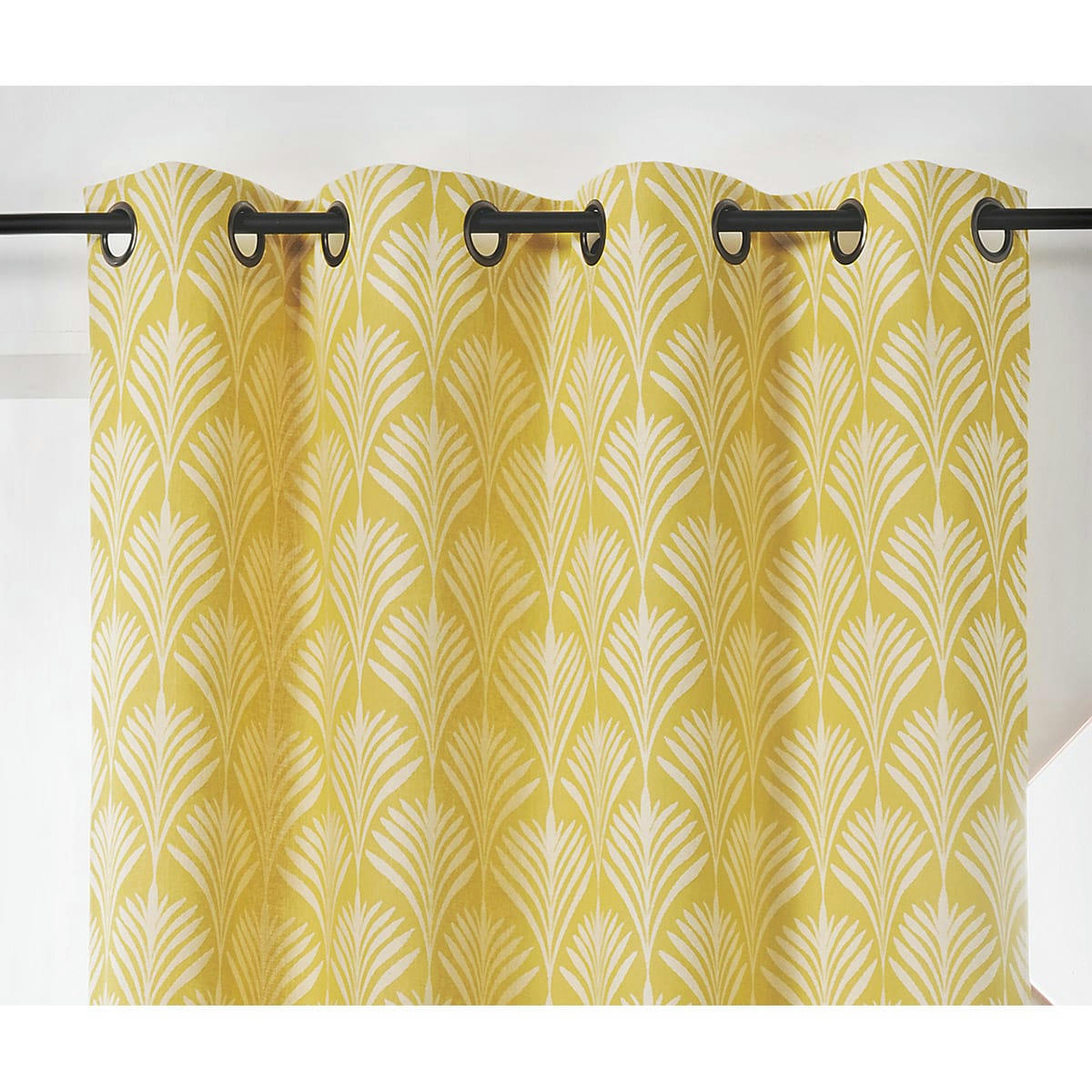 - Rideau esprit art nouveau coton jaune 140x240 cm