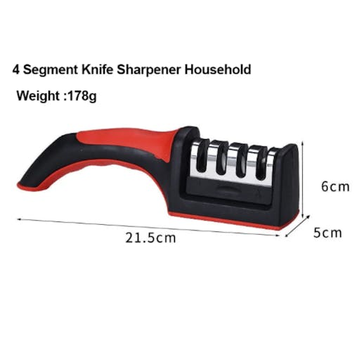 NNEOBA 4-Segment Handheld Knife Sharpener Red Aluminum Alloy