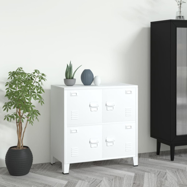 VidaXL Szafka na dokumenty Biały 75 x 40 x 80 cm Stal