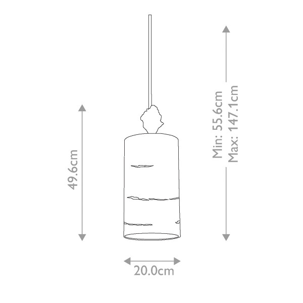 Lampa wisząca postarzane srebro Fragment 1xE27x100W Flambeau