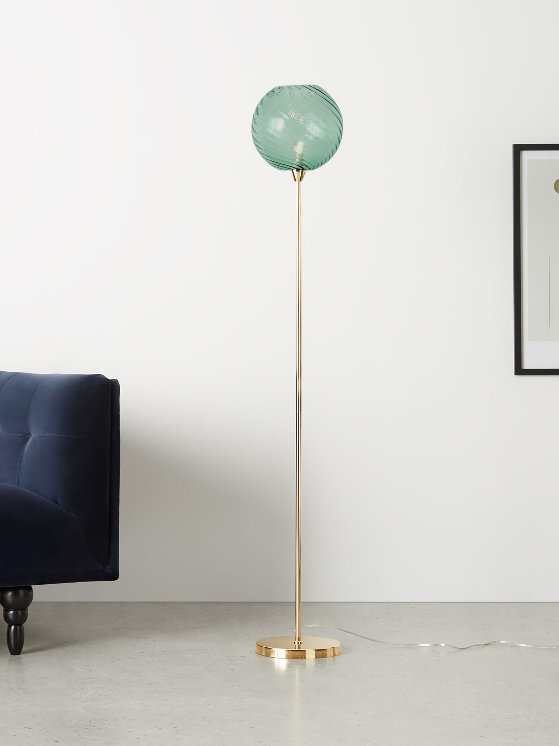 Ilaria Floor Light in Blue/Brass