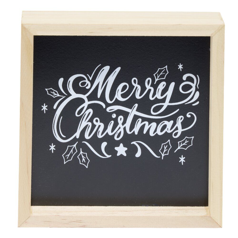 Cadre à poser imprimé No&euml;l 15x15cm (3 modèles)