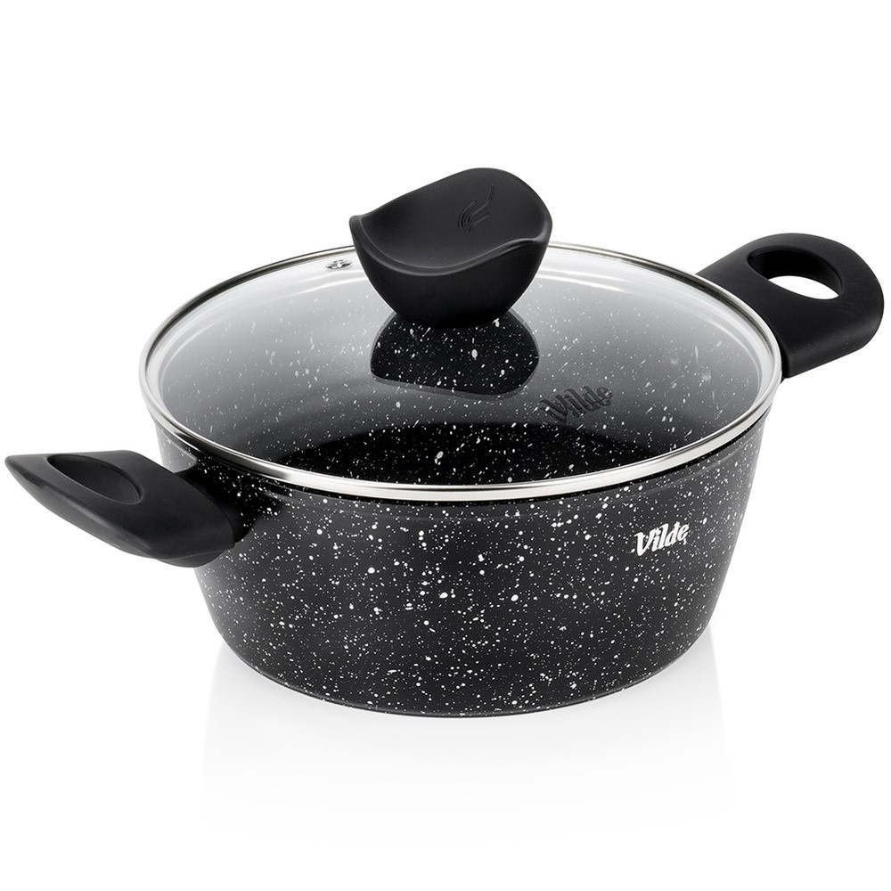 Garnek granitowy ze szklaną pokrywką GRANITICA 20 cm, 2,2 l