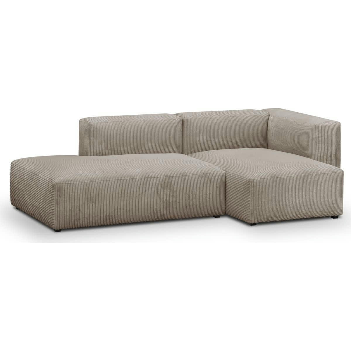 MODULO NEW - Canapé modulable angle droit 3/4 places en velours côtelé taupe