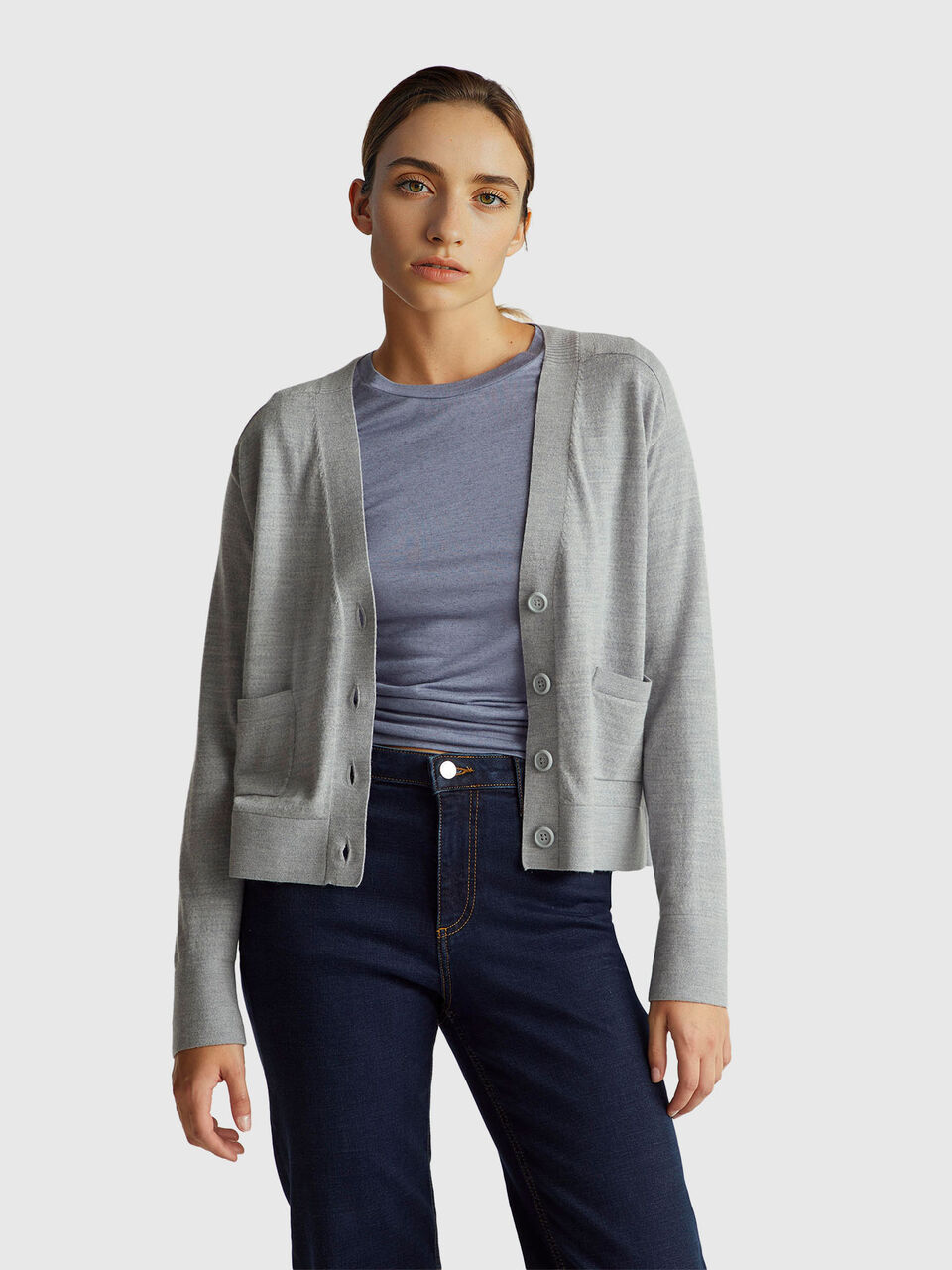 Cardigan in pure Merino wool