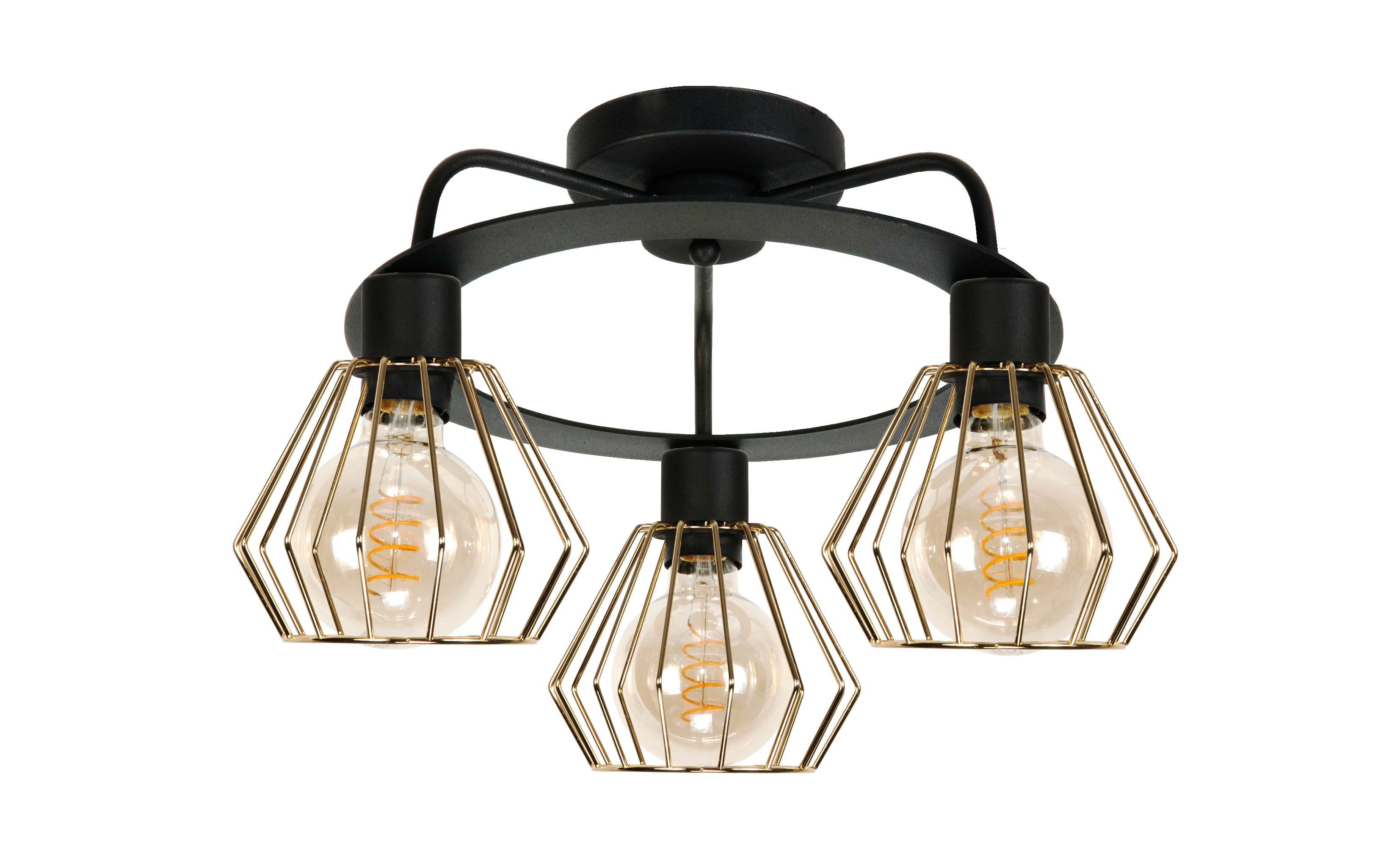 Lampa sufitowa EDYLIT czarna loft industrialna koszyki 3xE27 SIRA 14-312