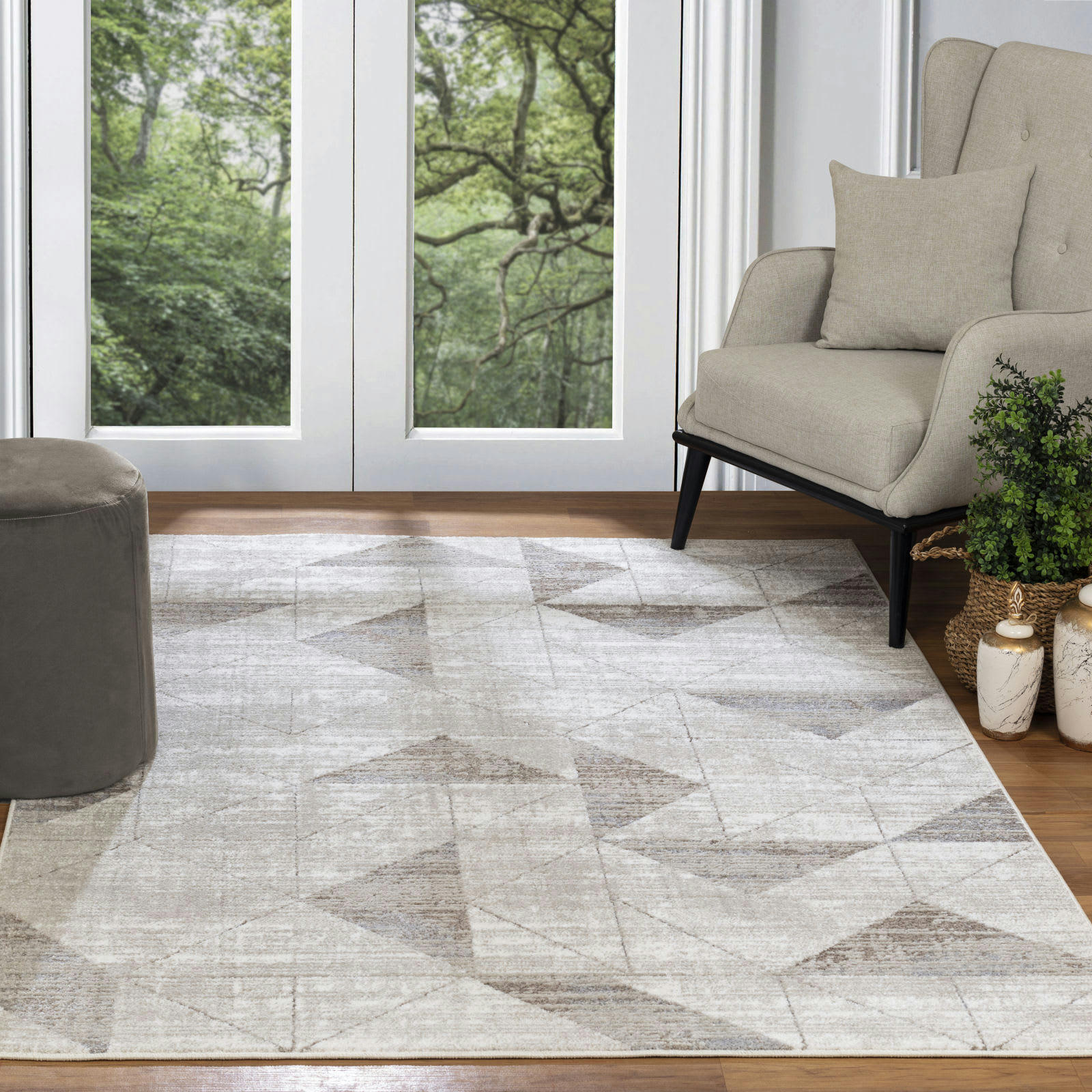 HAVEN - Tapis Scandinave Industriel Blanc/Gris Clair 200x275