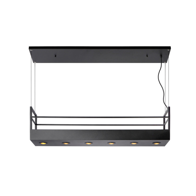 Suspension Miravelle noire GU10 6 x 35 W LUCIDE