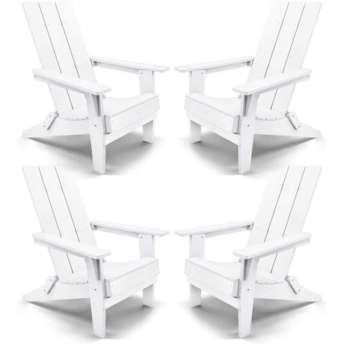 WINSOON Modern Folding Adirondack Chair Outdoor Garden Patio Chair-Set Of 4