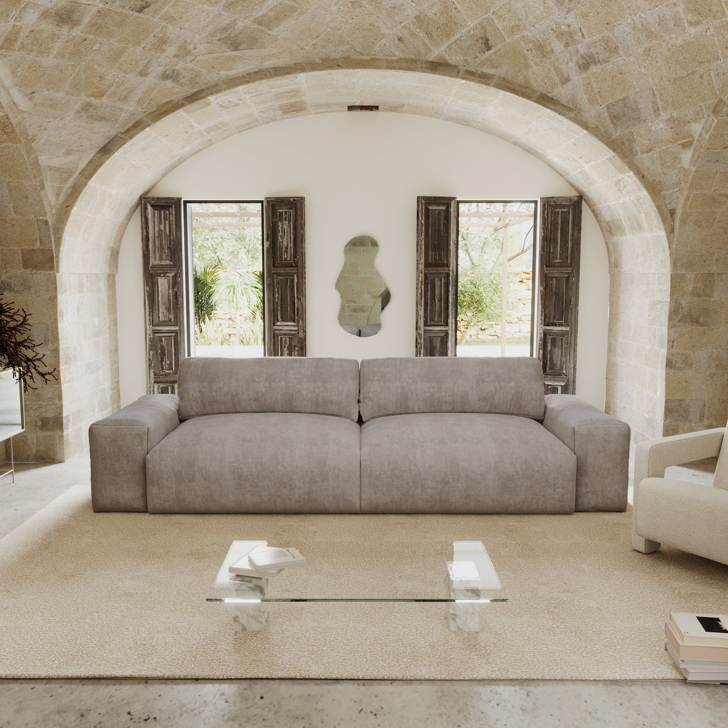 Rechte bank BLISS 4 personen Fluweel Mol