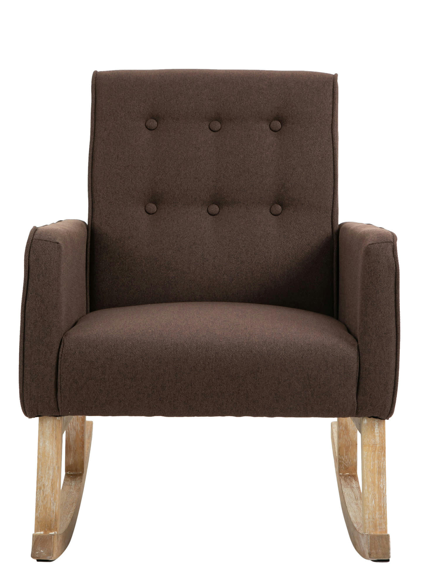 DREAM - Chaise à bascule avec accoudoirs et assise en tissu Marron