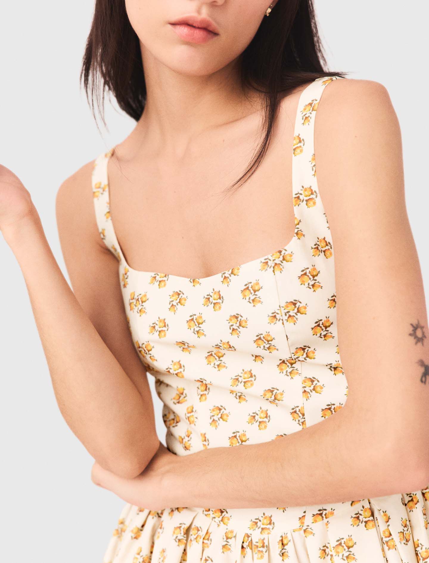 Robe courte évasée imprimée
