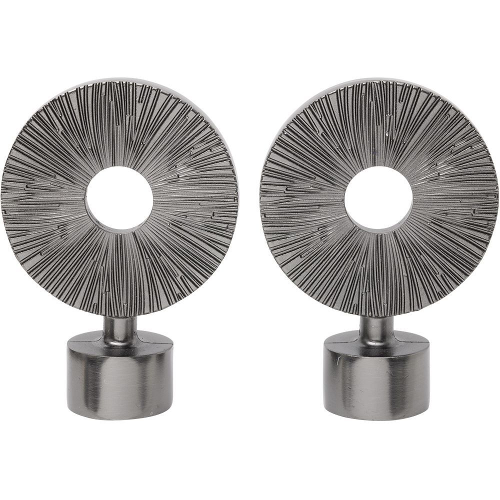 Embout tringle à rideau Ø20mm rond strié ajouré aluminium x2