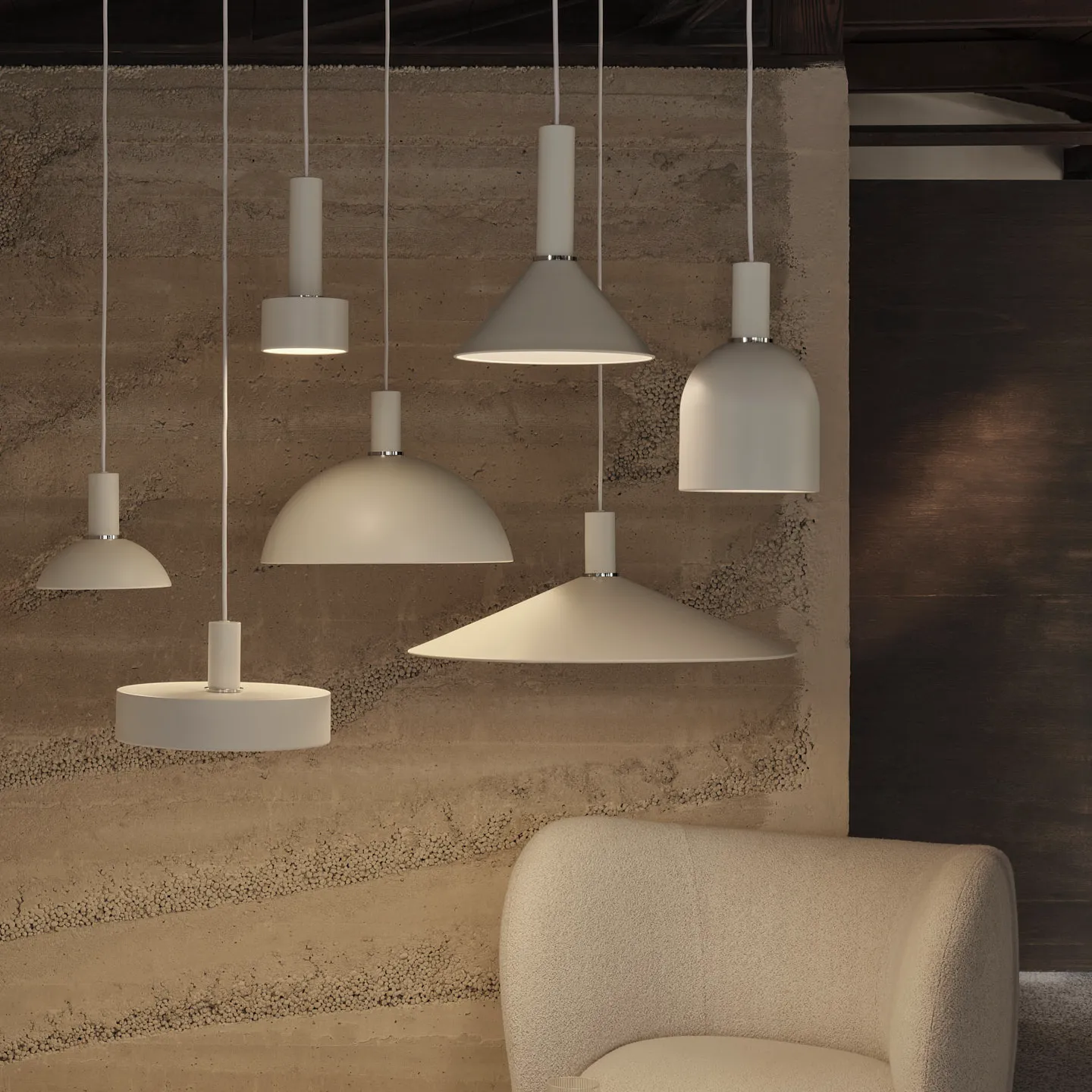 Ferm Living Collect Lampenkap - Record - Wit