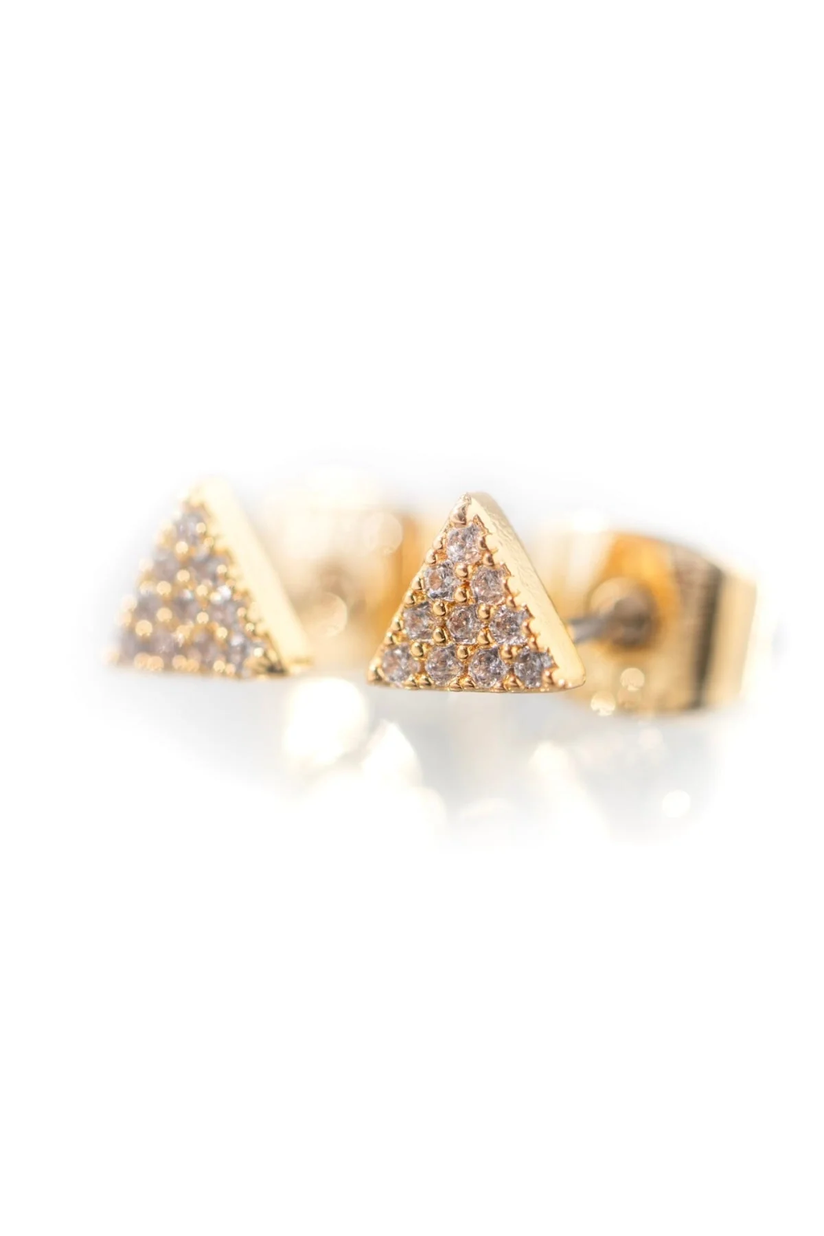 Gold Plated Petite Triangular Earrings