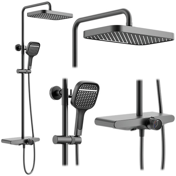 Kit De Douche Rea Bari Titanium 37X31X100Cm