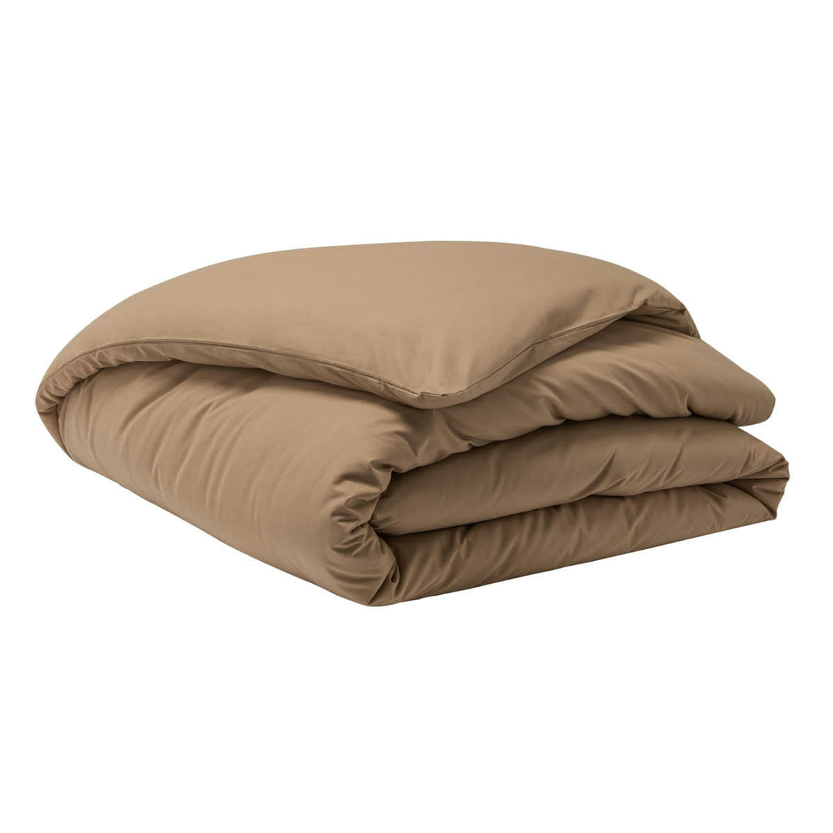 PREMIÈRE - Housse de couette en percale de coton beige 200x200