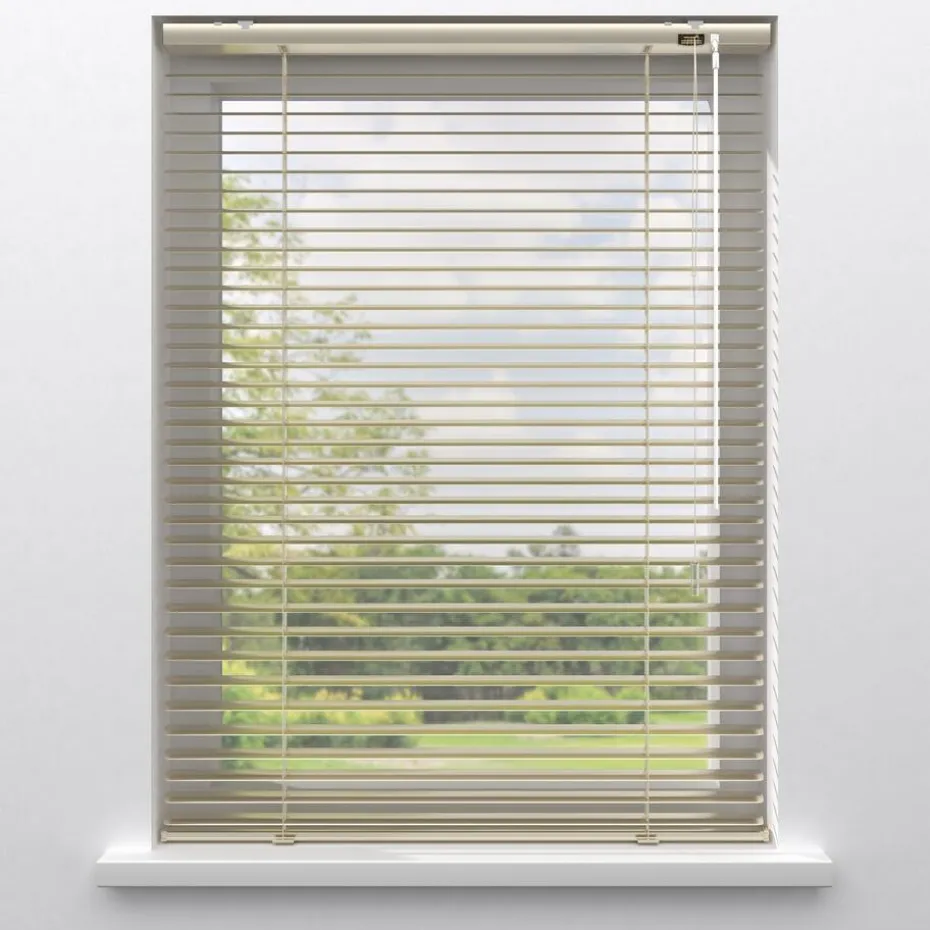 Kwantum Aluminium Jaloezieën | Houten Jaloezieën | Fenstr Aluminium Jaloezie Isis  25mm Goud