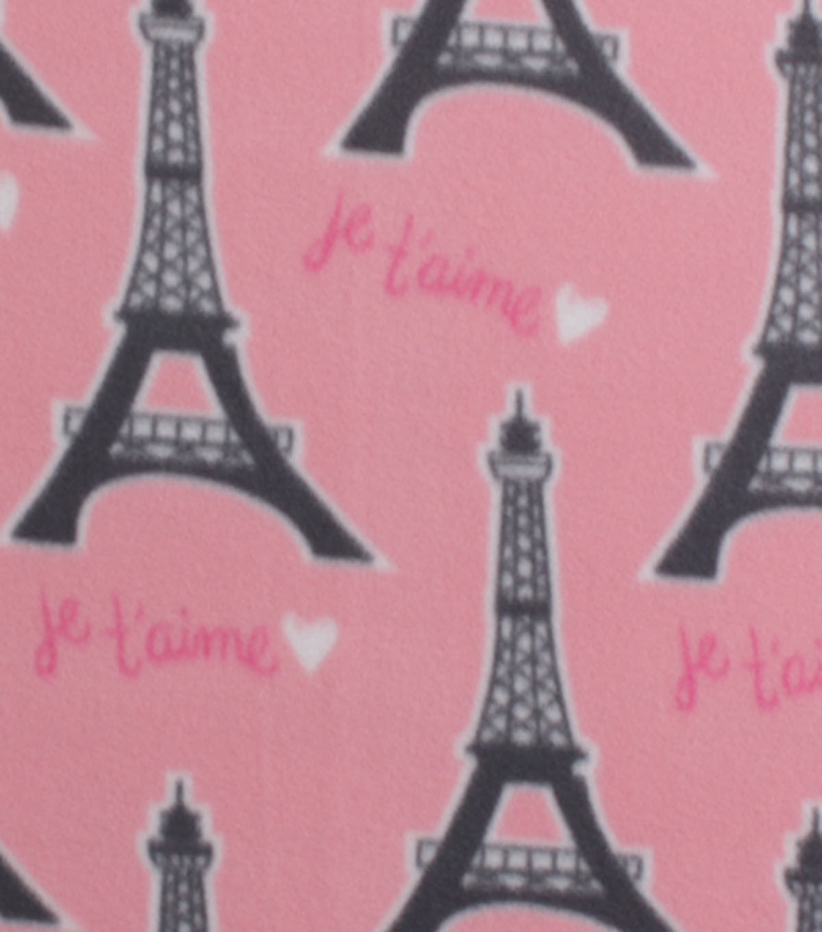 Eiffel Towers & Love on Pink Blizzard Fleece Fabric