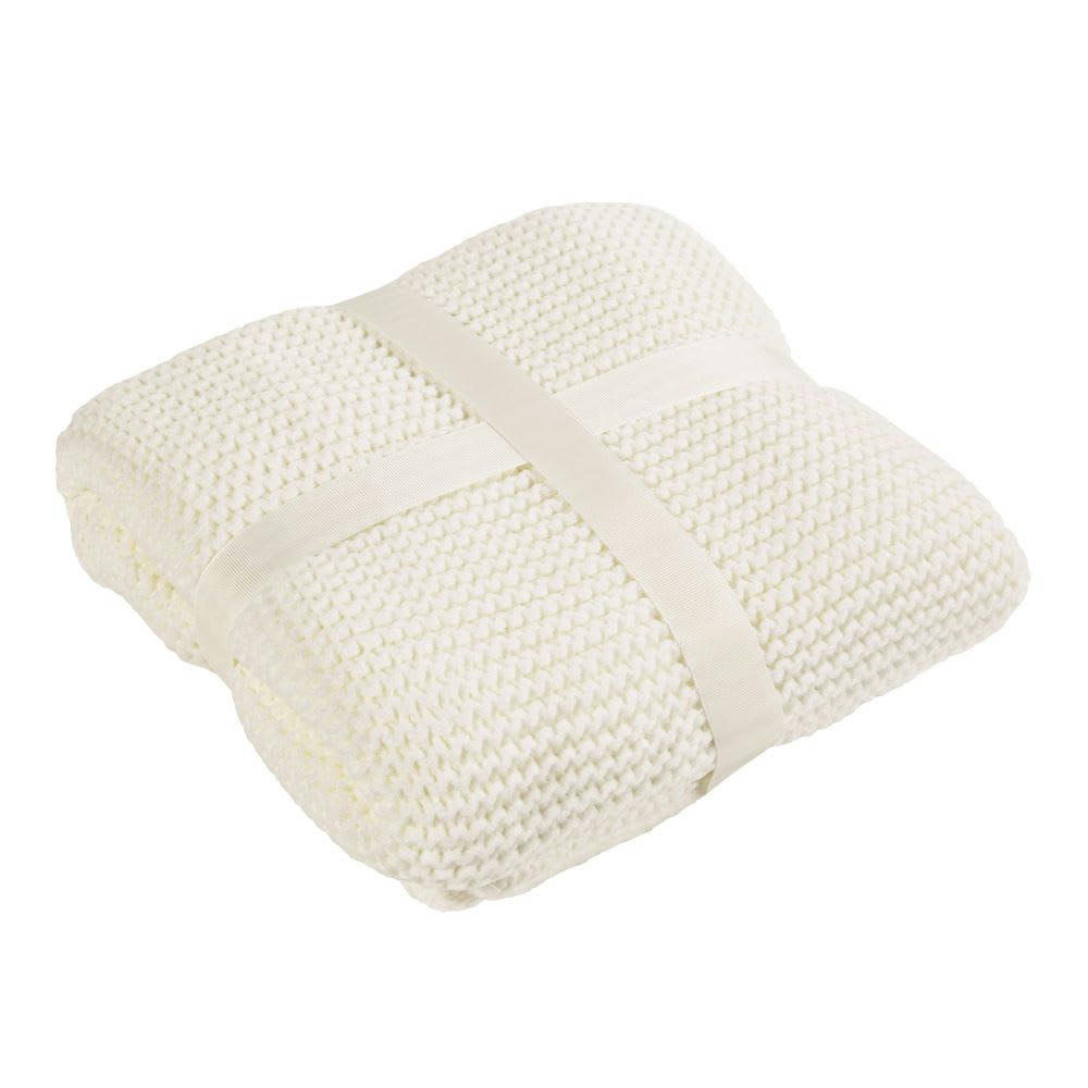 ST HONORE - Plaid bébé écru 77x77